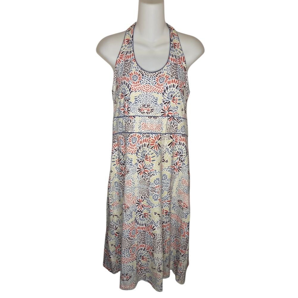 Title Nine Abstract Floral Halter Athleisure Sheath Dress Medium Organic Cotton
